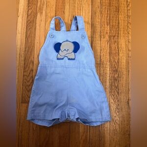 Vintage Healthtex 24M Light Blue Elephant Overalls